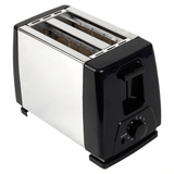 Tostadora de Pan de 2 Rebanadas, 6 Niveles de Tostado, Botón de Parado, Bandeja Recogemigas, Cuerpo de Acero Inoxidable, 800W