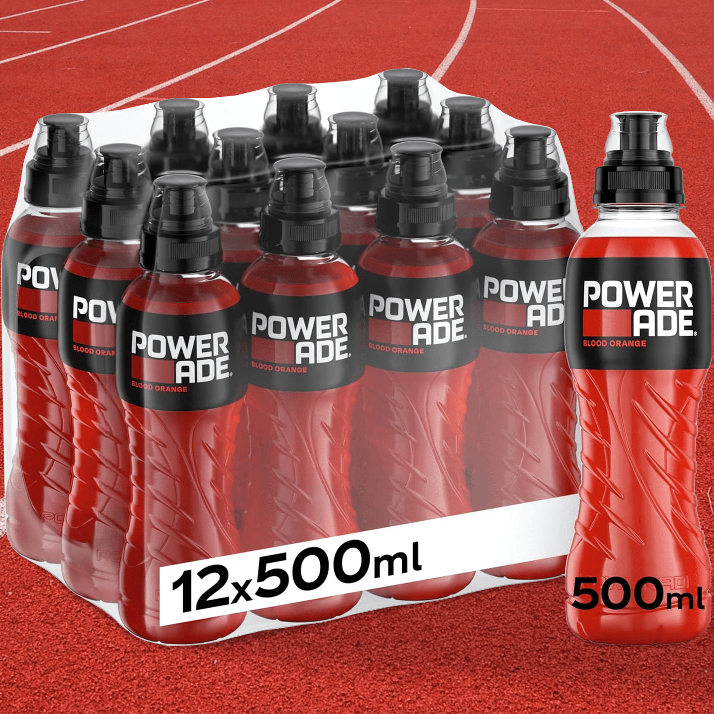 Powerade Bebida Isotonica, Bebida Deportiva Refrescante y Sin Gluten, Con Vitaminas B6 y Electrolitos a Base de Hidratos de Carbono, Ideal para Entrenamientos y Deporte, Pack 12/24, 500ml