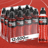 Powerade Bebida Isotonica, Bebida Deportiva Refrescante y Sin Gluten, Con Vitaminas B6 y Electrolitos a Base de Hidratos de Carbono, Ideal para Entrenamientos y Deporte, Pack 12/24, 500ml