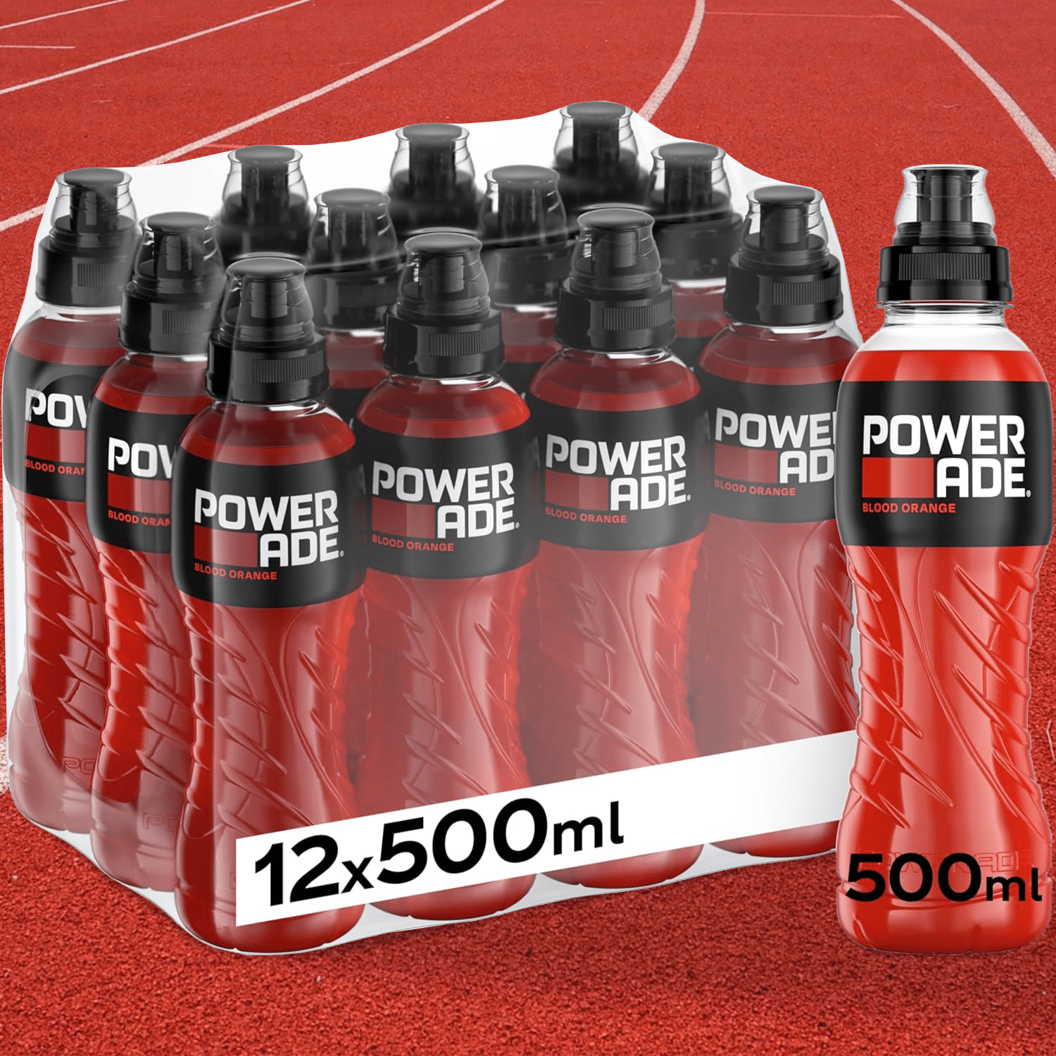 Powerade Bebida Isotonica, Bebida Deportiva Refrescante y Sin Gluten, Con Vitaminas B6 y Electrolitos a Base de Hidratos de Carbono, Ideal para Entrenamientos y Deporte, Pack 12/24, 500ml