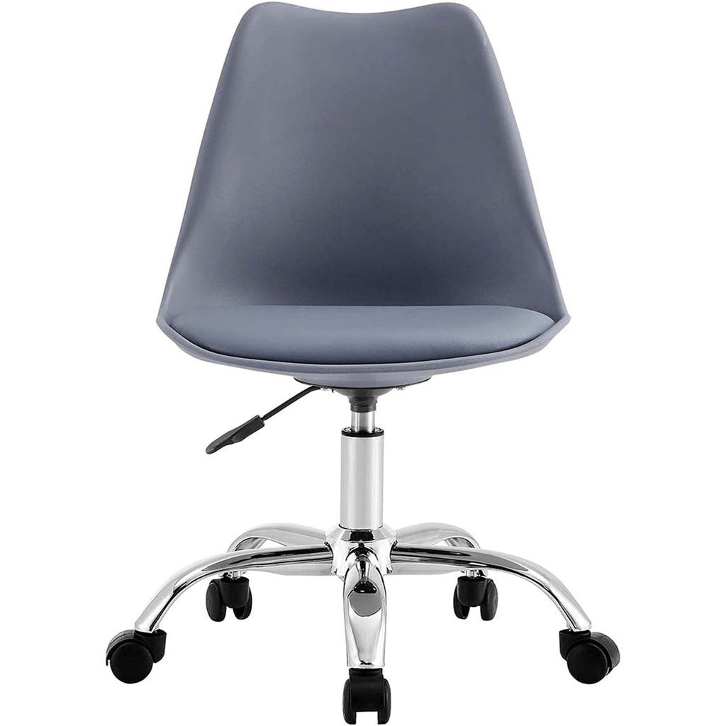 Silla Escritorio Ergonómica con Ruedas, Silla Oficina Giratoria con Altura Ajustable, Acolchada, Estilo Nórdico, Ideal para Estudio y Oficina