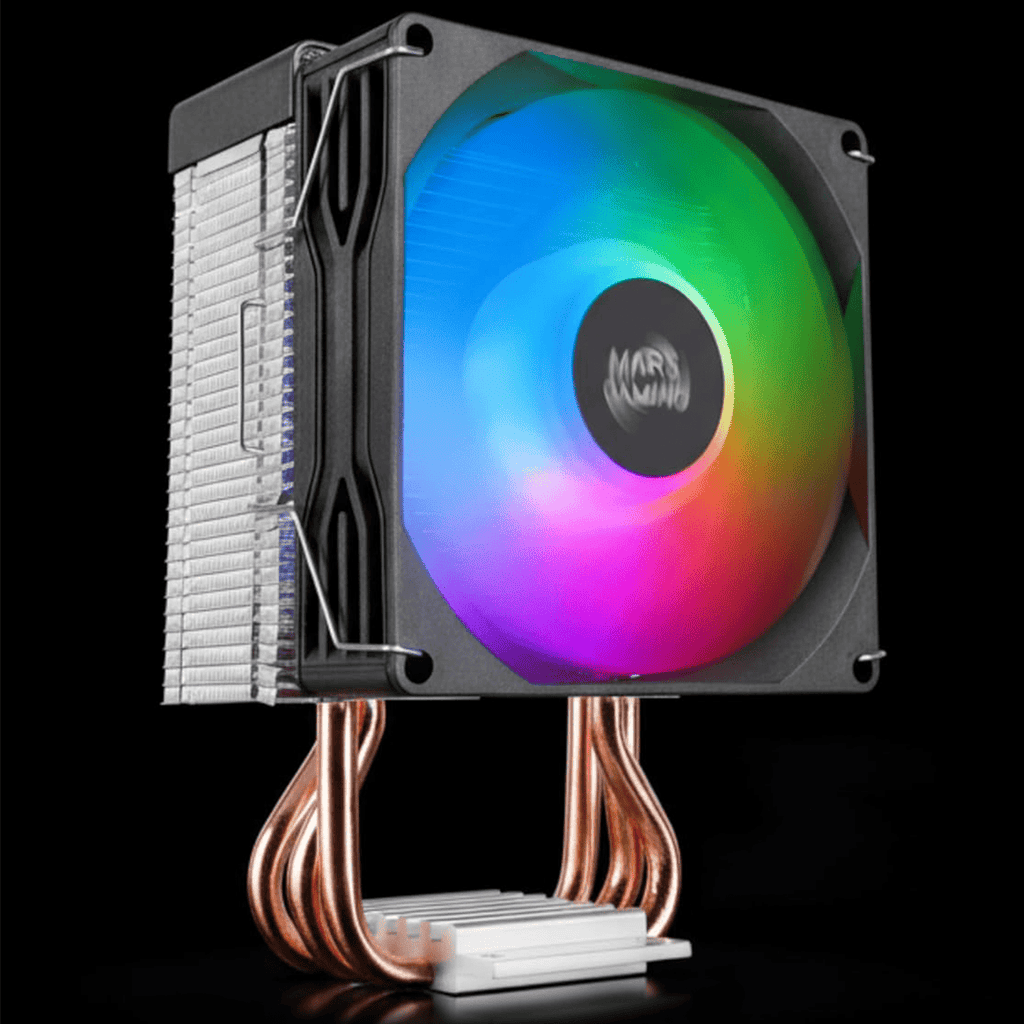 Mars Gaming MCPU-X3, Disipador CPU 190W TDP, 3x Heatpipes, Ventilador PWM FDB, Iluminación FRGB, Diseño Compacto SFF/Mini-ITX, Aletas de Aluminio, Cooler PC con Compatibilidad Intel y AMD, Negro