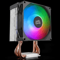 Mars Gaming MCPU-X3, Disipador CPU 190W TDP, 3x Heatpipes, Ventilador PWM FDB, Iluminación FRGB, Diseño Compacto SFF/Mini-ITX, Aletas de Aluminio, Cooler PC con Compatibilidad Intel y AMD, Negro