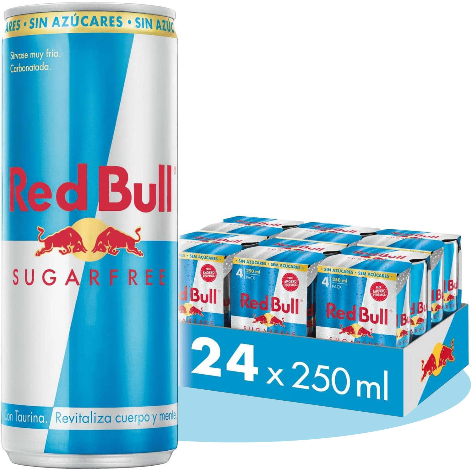 Red Bull Bebida Energética Sin Azúcar, 24 Latas de 250ml