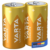 Pilas C Alcalinas de Alto Rendimiento, VARTA Longlife, Ultra Larga Duración, Energía Potente y Continua, Ideal para Linternas de Alto Consumo, Radios Portátiles, Juguetes por Control Remoto, Relojes, Despertadores y Dispositivos con Alta Demanda