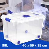 Caja Almacenamiento plástico para Guardar y Ordenar Juguetes, Libros, Documentos, Ropa, Mantas. Cierre Hermético, Gran Capacidad y Resistencia