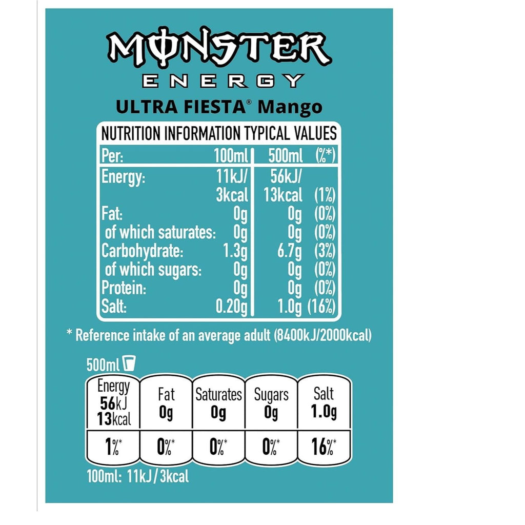 MONSTER ENERGY Bebida Energética, Refresco Energético, Pack 12/24 Latas de 500ml
