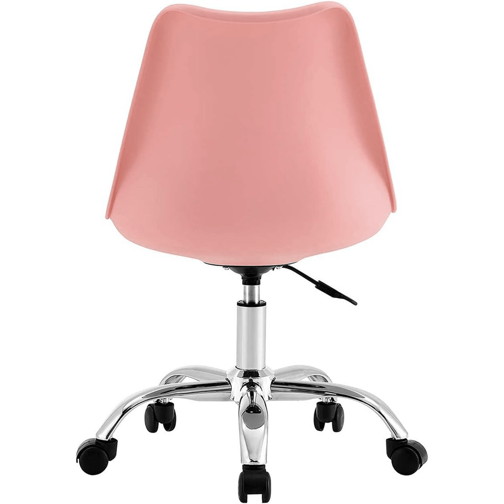 Silla Escritorio Ergonómica con Ruedas, Silla Oficina Giratoria con Altura Ajustable, Acolchada, Estilo Nórdico, Ideal para Estudio y Oficina