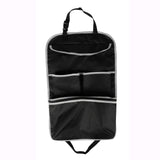 Organizador Asiento Coche, Correa Ajustable para Fácil Instalación, Ideal para Viajes Largos, 2 Compartimentos de Bolsillo: Compartimento Grande con Cremallera, Compartimento Grande con Botón de Cierre. 65 x 41 cm