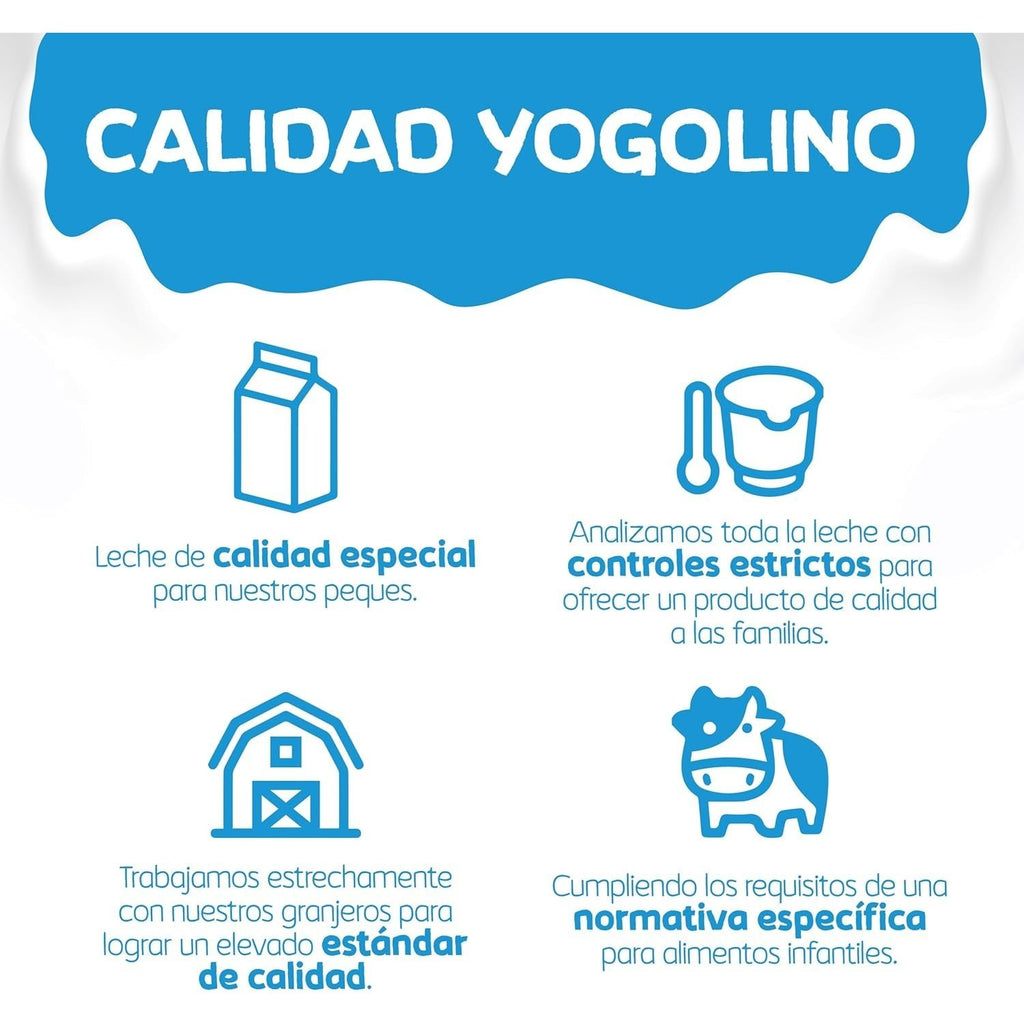 NESTLÉ Yogolino Fresa, Yogur Infantil a partir de los 8 Meses, Sin Gluten, 4 Tarrinas de 100g por Paquete