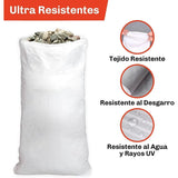 Sacos de Escombro, Sacos de Rafia, Bolsas de Polipropileno, Saco de Recogida Reforzada y Resistente, Reutilizable y Polivalente, Más de 50kg de Carga, Tamaño Grande 60 x 100 cm, 10 Sacos