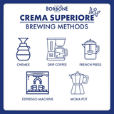 BORBONE Crema Superiore Café en Grano Natural, Intensidad 7/10, Café Italiano, 500g/1kg