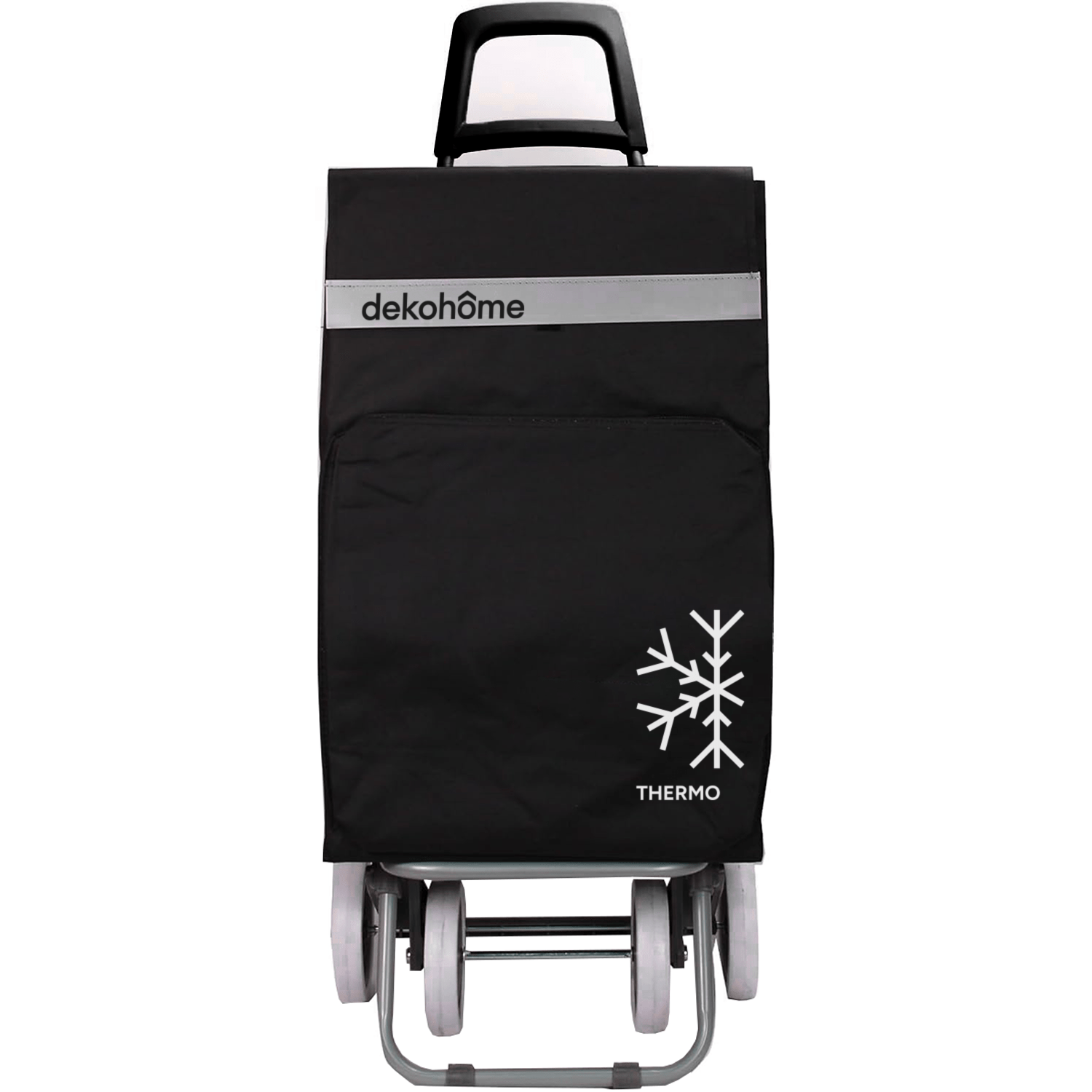 Carro Compra Plegable 4 Ruedas con Bolsillo Térmico para Congelados, Carro Plegable con Ruedas, 54 Litros de Capacidad y 40 Kg de Carga Máxima, Compartimentos Extra, Ruedas Grandes Resistentes para Facilitar el Movimiento y el Transporte del Peso