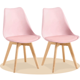 1/2/4/6 Unidad Sillas para Comedor, Sillas para Cocina con Asiento Blando, Tapizado y Patas Resistentes de Madera de Haya, Sillas Nórdicas