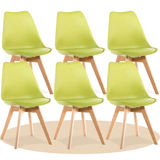 1/2/4/6 Unidad Sillas para Comedor, Sillas para Cocina con Asiento Blando, Tapizado y Patas Resistentes de Madera de Haya, Sillas Nórdicas