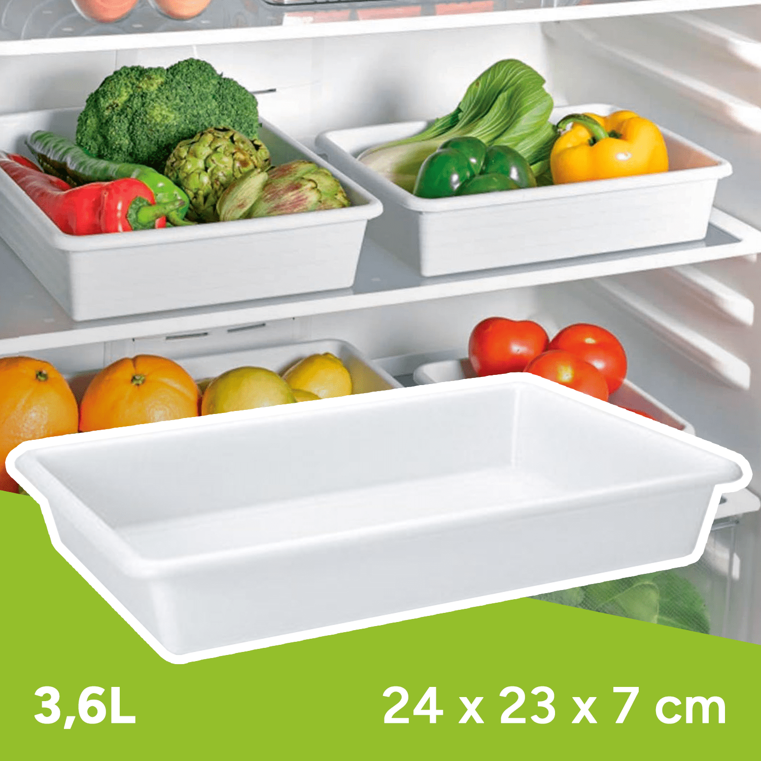 Organizador Nevera, Bandeja para Nevera, Almacenamiento para el Hogar, Caja de Almacenamiento, Apto para Lavavajillas