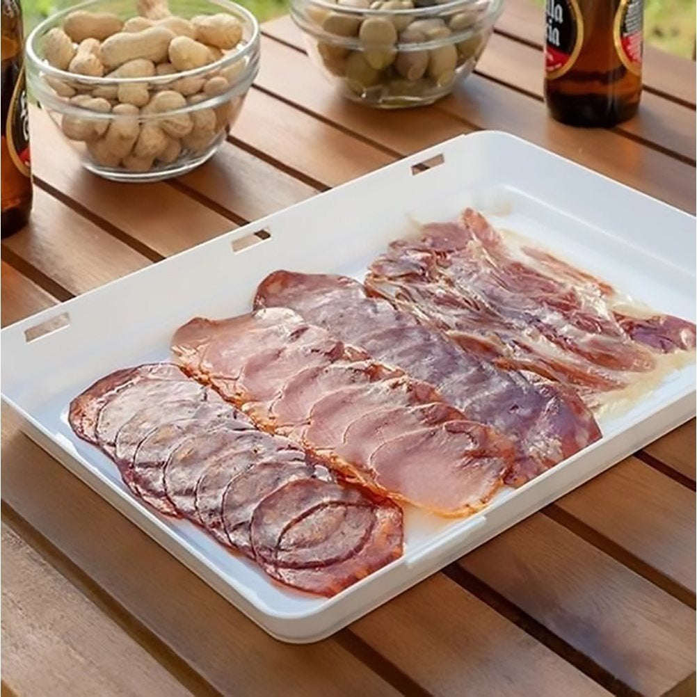 3 Bandejas de Almacenamiento Apilable para Refrigerador, Caja de Almacenamiento de Alimentos Sellada al Vacío, Mantiene los Productos Frescos, Diseño apilable, 30 x 20 x 2,4 cm