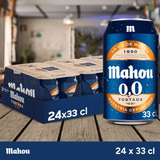 Mahou 0,0 Tostada, Pack de 24 Latas de 330 ml, Cerveza Lager Refrescante, Ligera y Suave, Sabor Auténtico, Cerveza Sin Alcohol