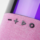Mars Gaming MS-Flow, Altavoz Portátil Bluetooth 15W, Iluminación Orbilight RGB 360°, Sonido Potente con Driver DeepBass 57mm, Altavoz Gaming Compacto con Bluetooth 5.3 y MicroSD, Rosa