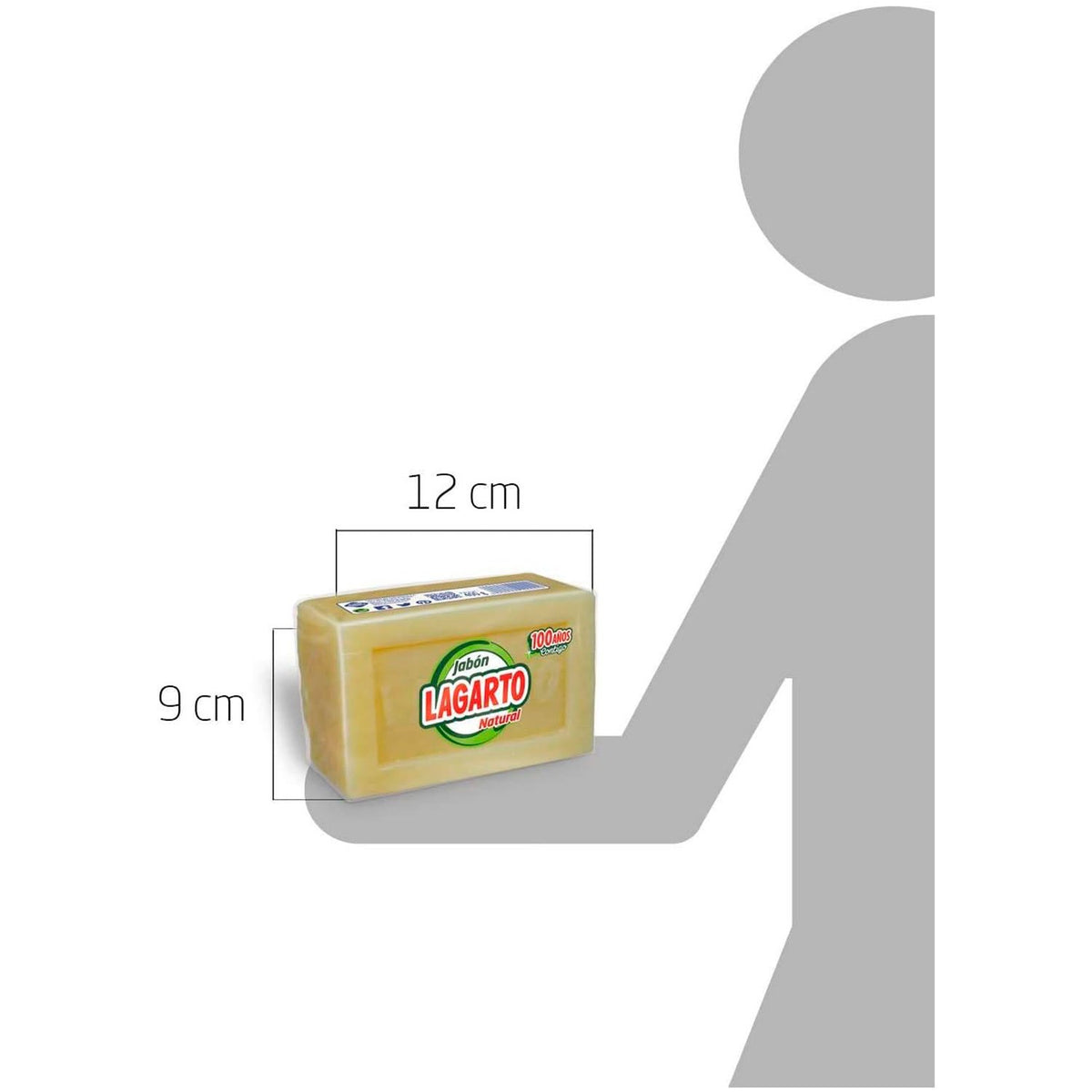 Lagarto Pastilla de Jabón Natural Multiusos, para Limpieza del Hogar y Cuidado de la Ropa, Pack de 8 Unidades de 400 g Cada Una, 3.2 kg en total