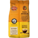 Marcilla Café Grano Puro Arábica Sudamérica Brasil & Colombia, Intensidad y Tostado Medio, Gran Aroma, Dulce, Vibrante y con Notas a Caramelo, Café en Grano Listo para ser Molido, 400g x 2 (800g)