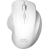 Mars Gaming MMWERGO, Ratón Inalámbrico Ergonómico, Sensor Óptico 3200 dpi, Switches Mecánicos KAILH, Ahorro Energía, Multiplataforma, PC, Mac, PS5, Xbox, Blanco