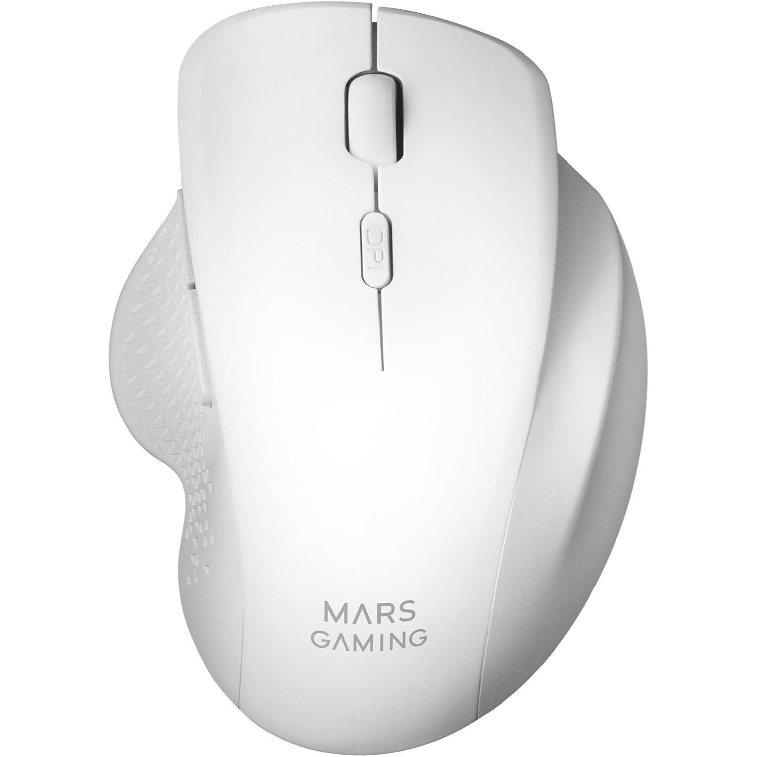 Mars Gaming MMWERGO, Ratón Inalámbrico Ergonómico, Sensor Óptico 3200 dpi, Switches Mecánicos KAILH, Ahorro Energía, Multiplataforma, PC, Mac, PS5, Xbox, Blanco