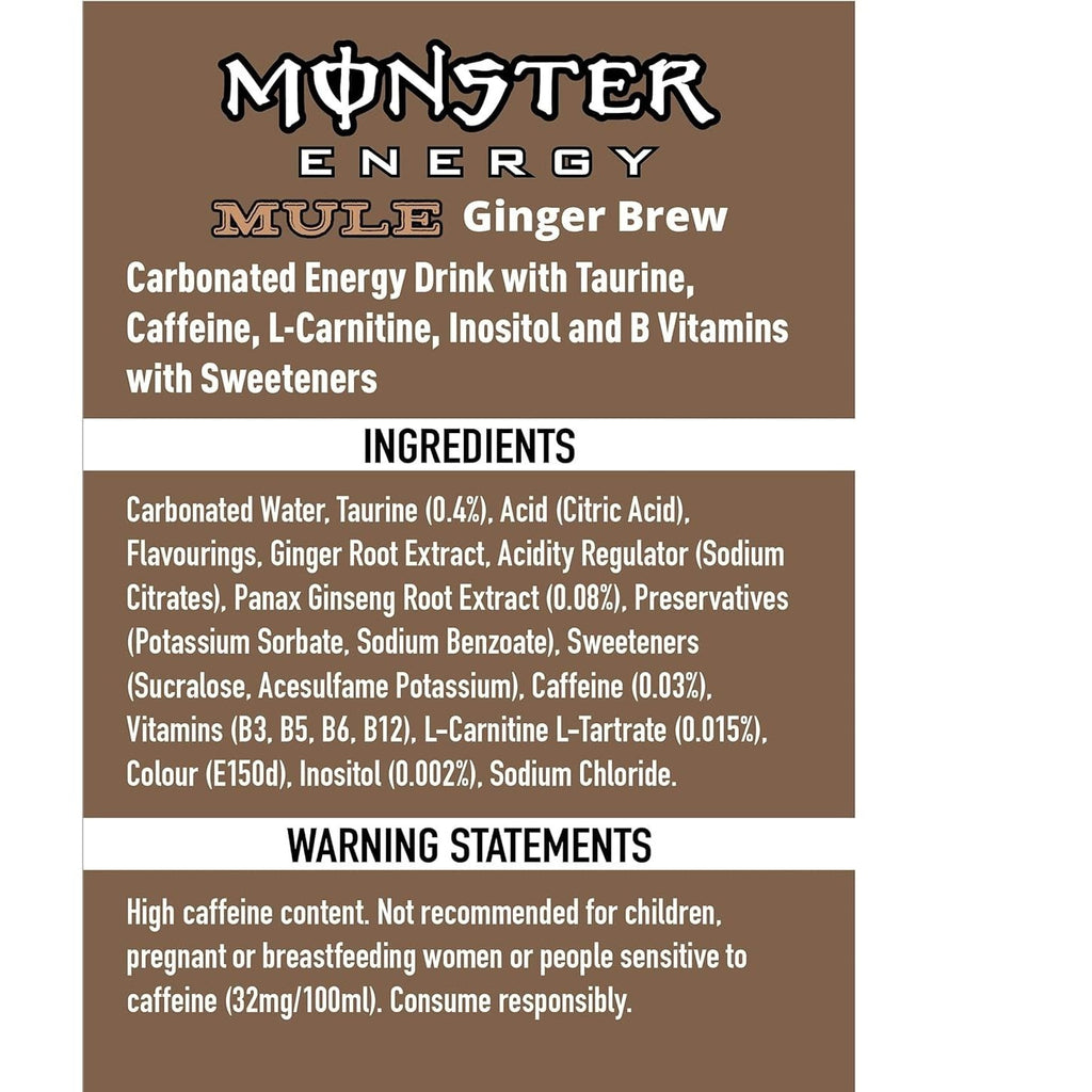 MONSTER ENERGY Bebida Energética, Refresco Energético, Pack 12/24 Latas de 500ml