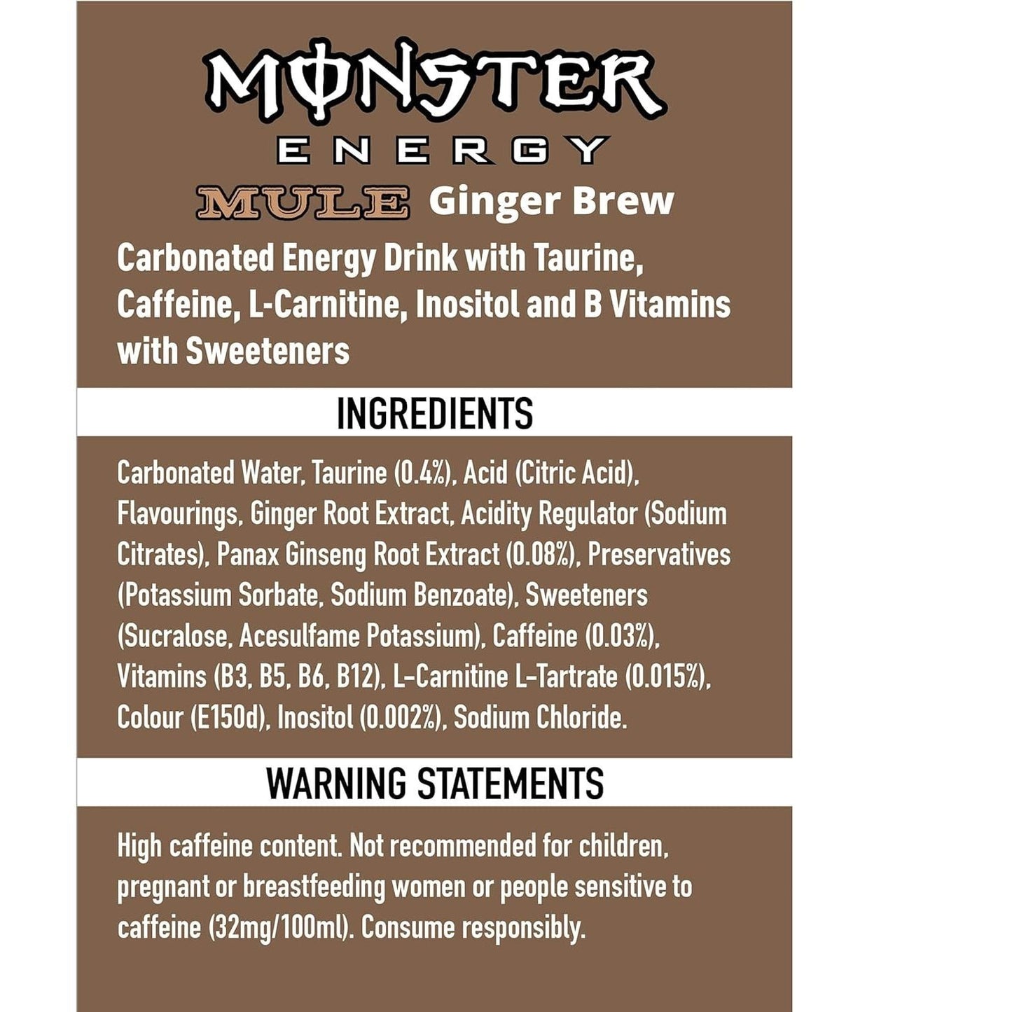 MONSTER ENERGY Bebida Energética, Refresco Energético, Pack 12/24 Latas de 500ml