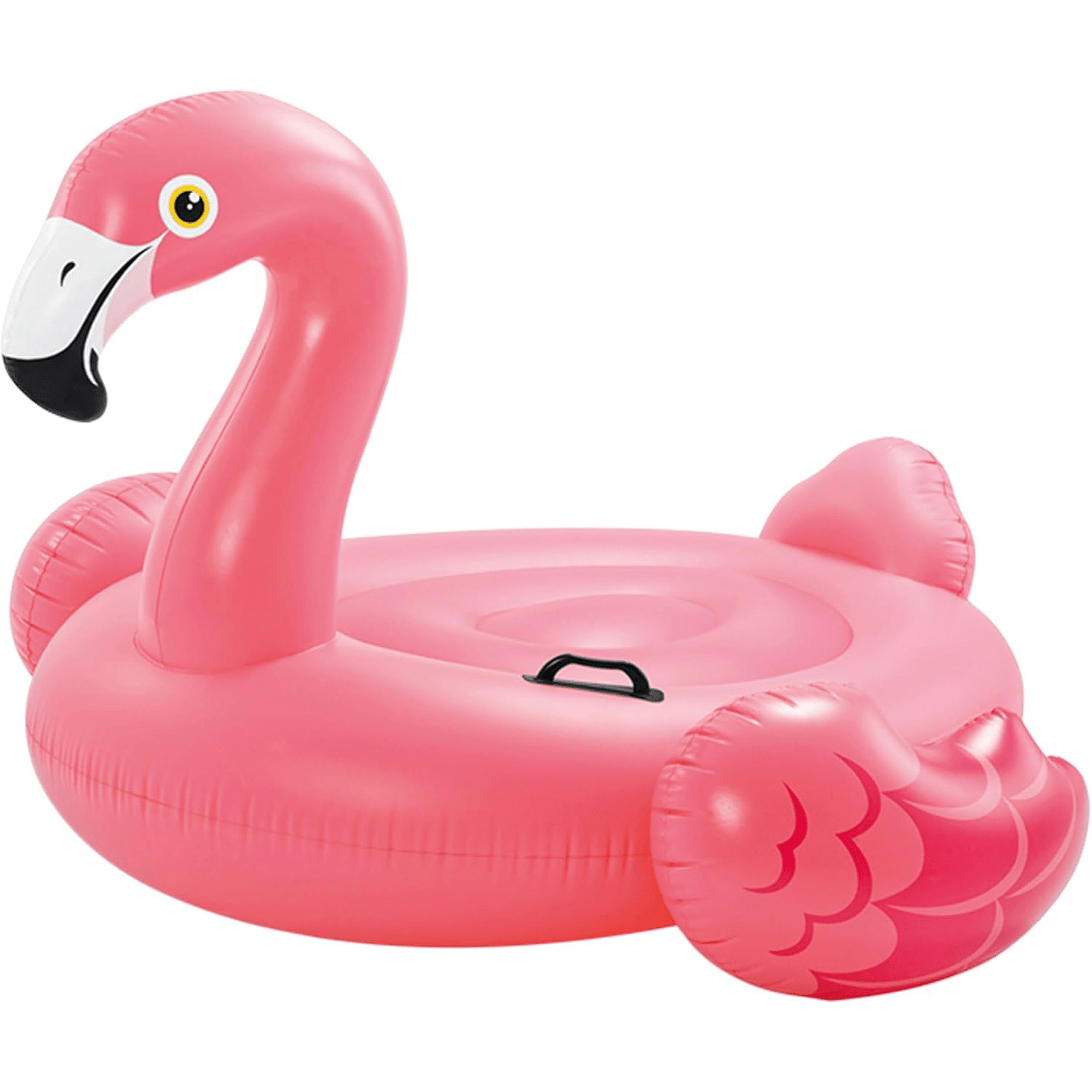 Flotador Piscina Inflable, Flamenco Hinchable de 140 x 147 x 94 cm, Incluye 2 Asas de Sujección, Pensado para estar Tumbado o Sentado, Soporta Hasta 40Kg
