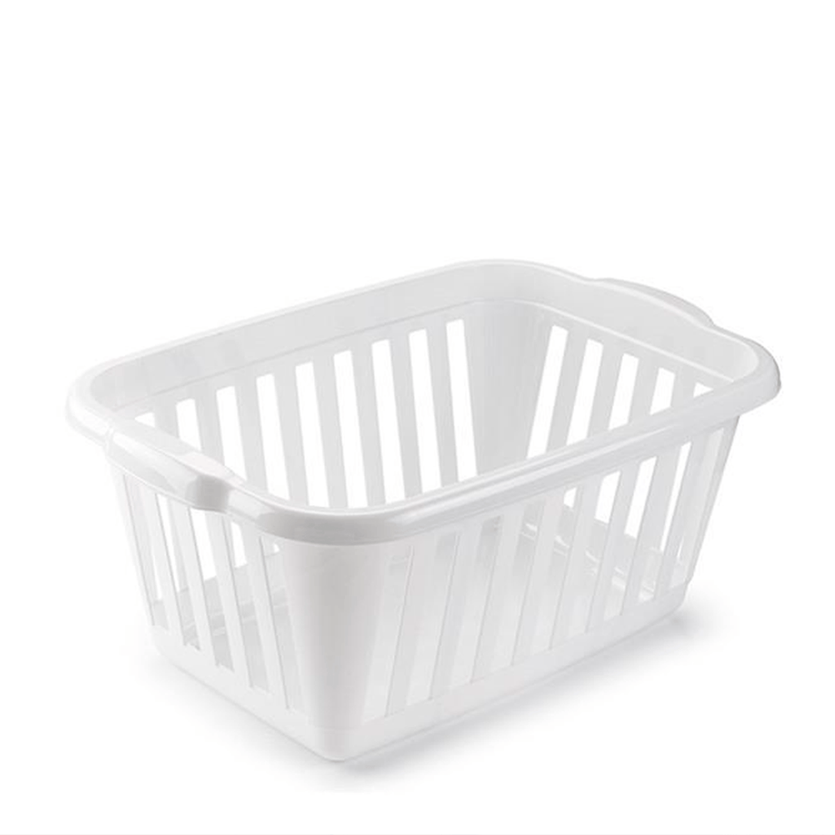 Cesta para la Ropa Rectangular, Ideal para Transportar y Guardar la Ropa de la Colada, Fabricada en Plástico muy Resistente, con 2 Asas en los Laterales para Llevar Cómodamente, 60 x 40 x 26cm