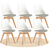 1/2/4/6 Unidad Sillas para Comedor, Sillas para Cocina con Asiento Blando, Tapizado y Patas Resistentes de Madera de Haya, Sillas Nórdicas