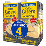 GALLINA BLANCA Caldo Casero de Cocido 100% Natural, Elaborado con Pollo Fresco, Ternera, Garbanzos y Verduras de la Huerta, Cocinado a Fuego Lento. Sin Gluten, Sin Conservantes, 1L por Brick