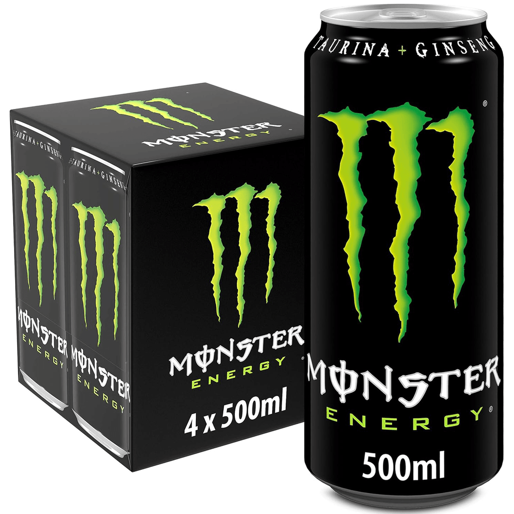 MONSTER ENERGY Bebida Energética, Refresco Energético, Pack 4 Latas de 500ml