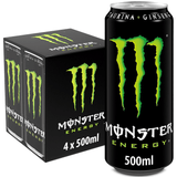 MONSTER ENERGY Bebida Energética, Refresco Energético, Pack 4 Latas de 500ml