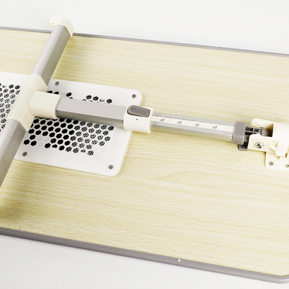 Mesa para Portátil Plegable con Ventilador, 5 Niveles de Altura y Ángulo del Tablero Ajustable, Ventilador USB para Optimizar Rendimiento del Portátil, Borde Antideslizamiento, Ideal para cualquier Espacio, 60 x 23 x 24-32 cm