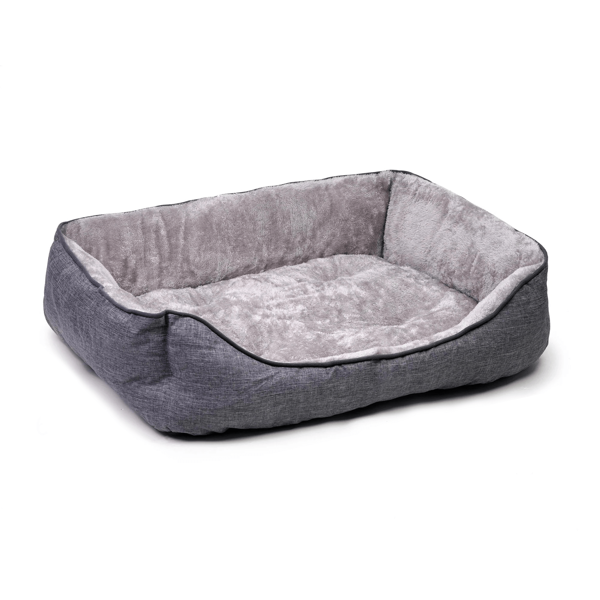 Cama para el Perro con Fondo Acolchado y Suave, Cama Gato, Cama para Mascotas, Bordes Suaves y Redondeados, Base Antideslizante, Aporta Sensación de Seguridad, Diseño Confortable para Mascotas: Soporte para la Cabeza y Cuello
