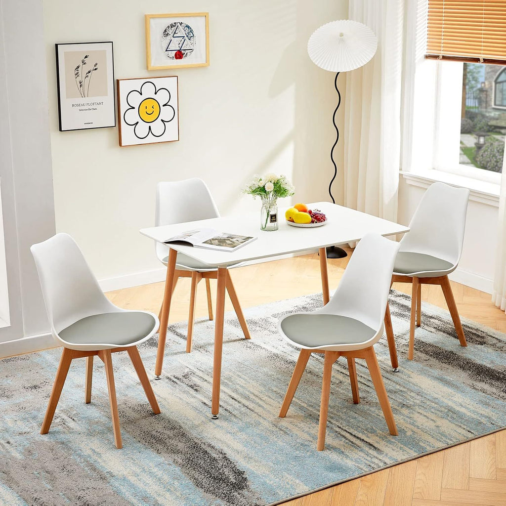 1/2/4/6 Unidad Sillas para Comedor, Sillas para Cocina con Asiento Blando, Tapizado y Patas Resistentes de Madera de Haya, Sillas Nórdicas