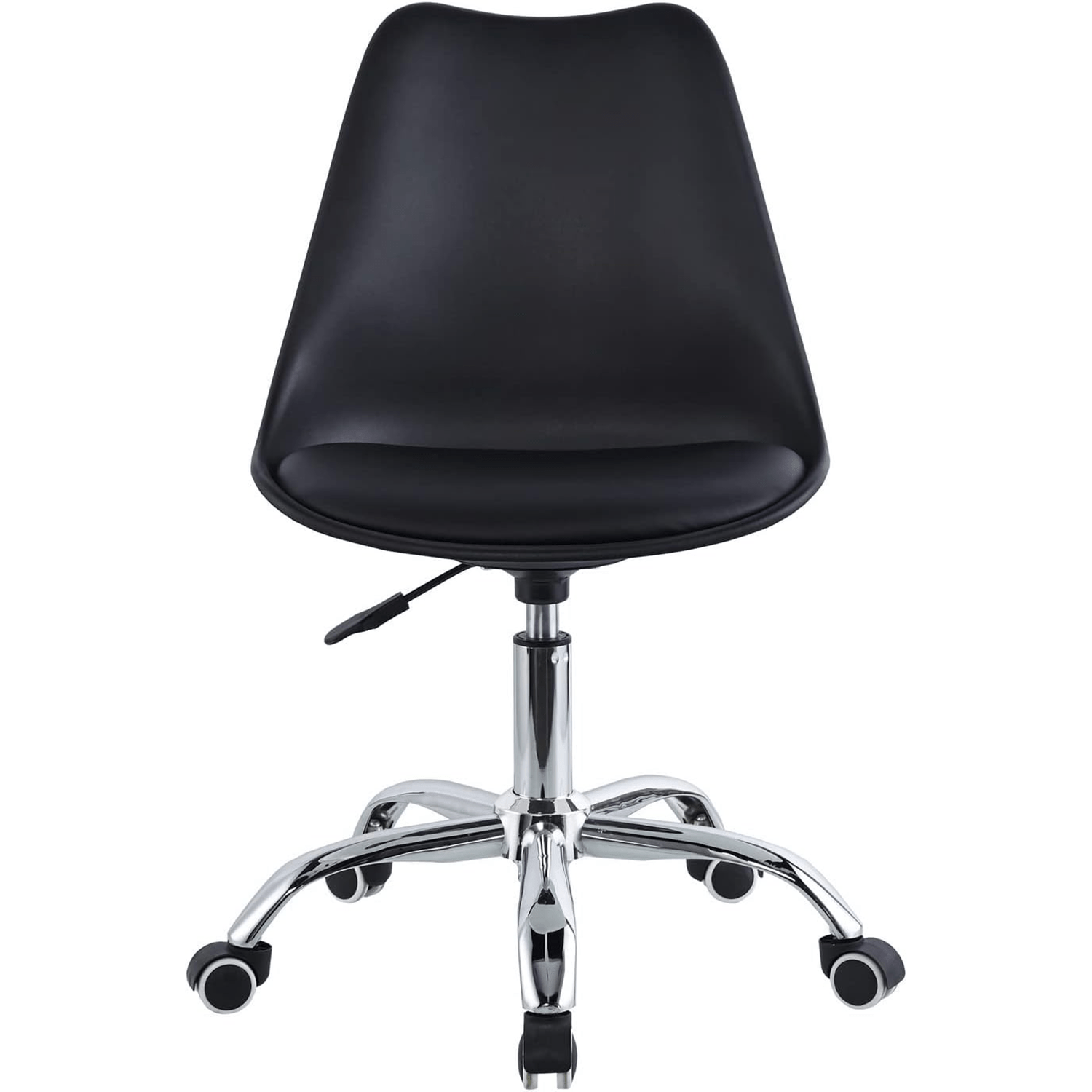 Silla Escritorio Ergonómica con Ruedas, Silla Oficina Giratoria con Altura Ajustable, Acolchada, Estilo Nórdico, Ideal para Estudio y Oficina