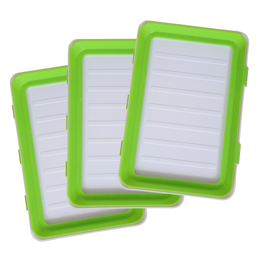 3 Bandejas de Almacenamiento Apilable para Refrigerador, Caja de Almacenamiento de Alimentos Sellada al Vacío, Mantiene los Productos Frescos, Diseño apilable, 30 x 20 x 2,4 cm