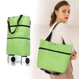 Carro Compra Plegable, Bolsa Carro Compra Plegable con Reudas, Gran Capacidad, Bolsa de Compras Multiusos, Facil de Llevar y Guardar, Hecho en Tela Oxford 600D Resistente, Fondo Reforzado, Dimensión Cerrado: 40 x 16 x 32 cm