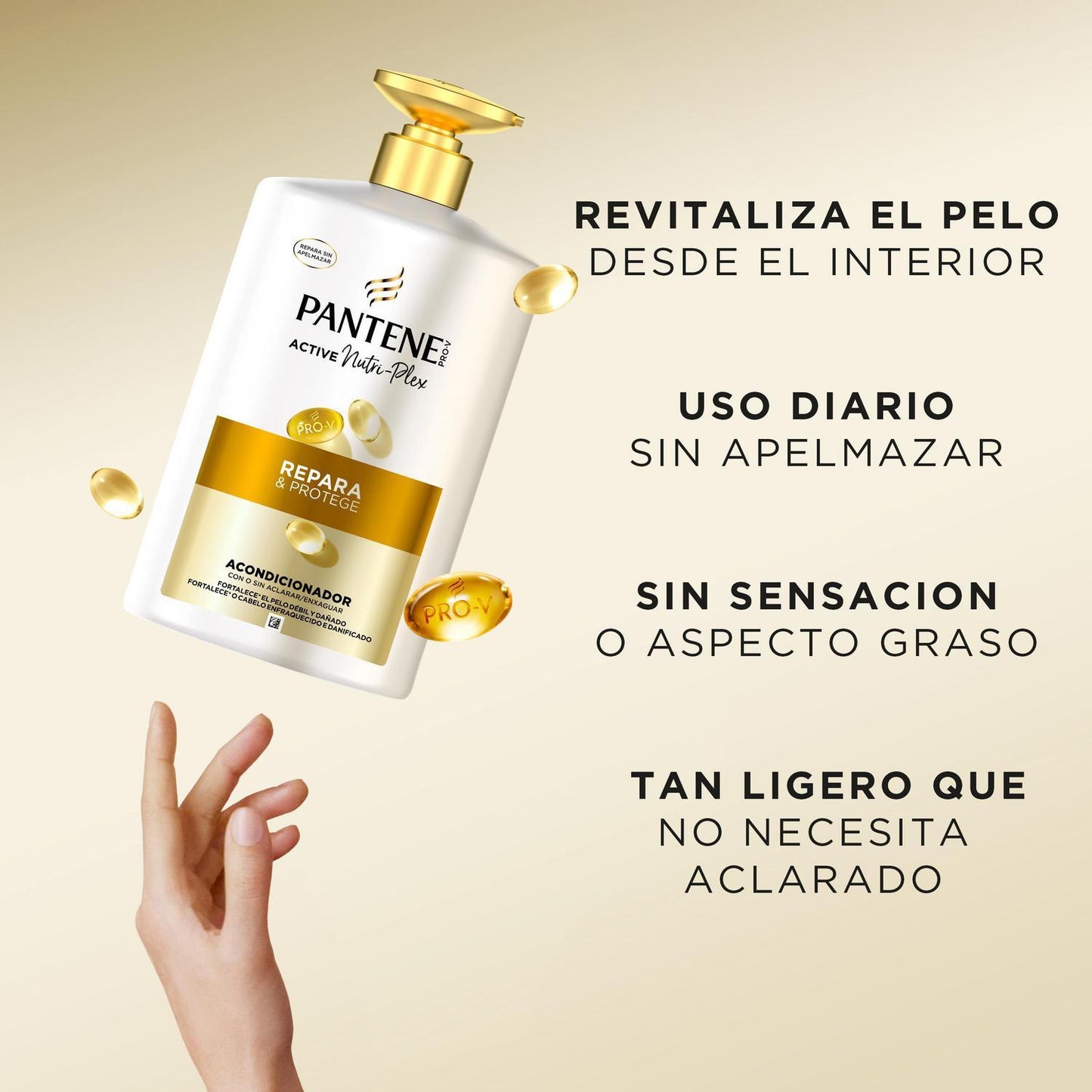 Pantene Acondicionador Pelo Avanzado 10 en 1 Pro-V, Acondicionador Cuidado Avanzado, Revitaliza el Pelo, Sin Sensación o Aspecto Graso, Doble de Nutrientes con 1 Uso, Fortalece Desde el Interior, Para Pelo Seco Y Dañado, 1L