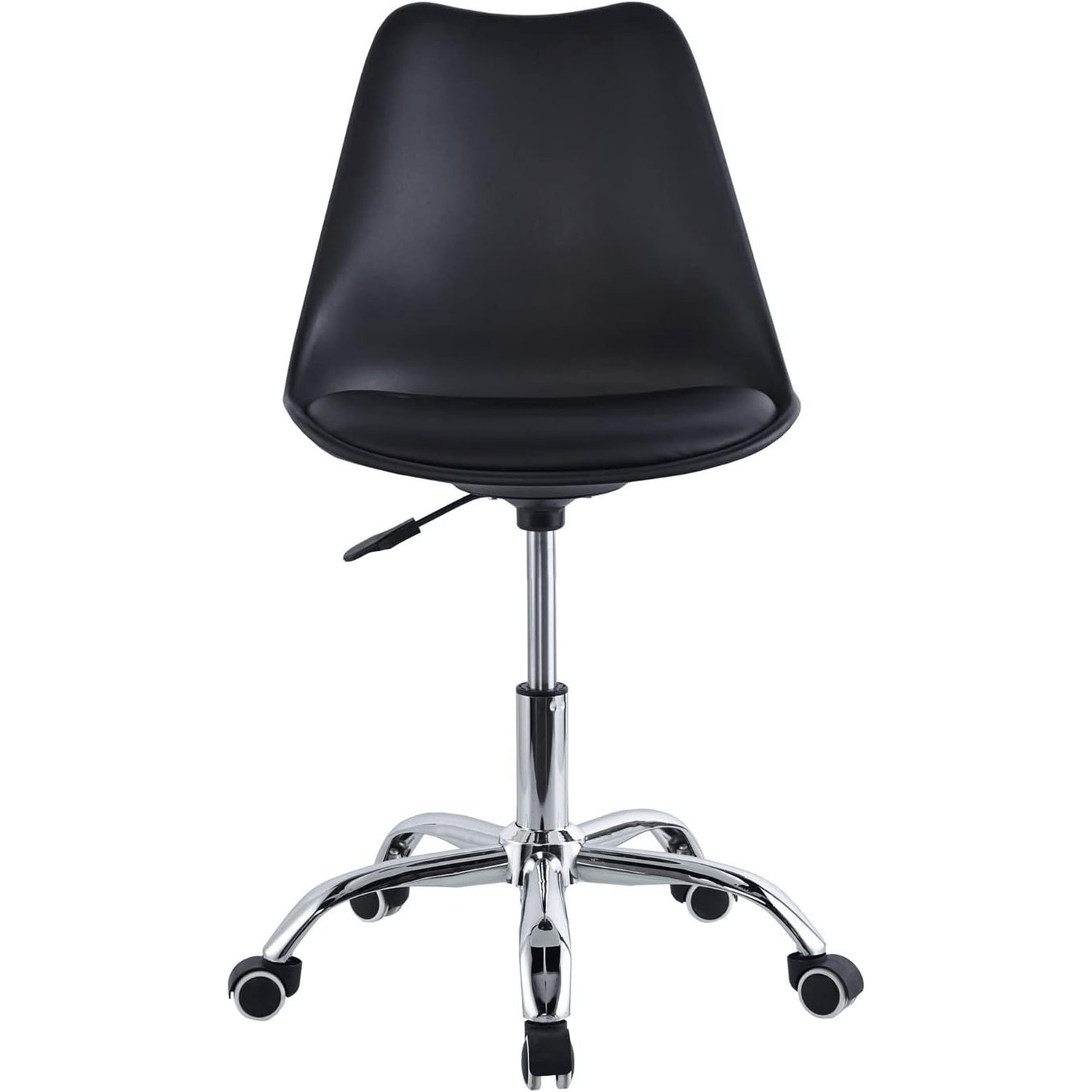 Silla Escritorio Ergonómica con Ruedas, Silla Oficina Giratoria con Altura Ajustable, Acolchada, Estilo Nórdico, Ideal para Estudio y Oficina