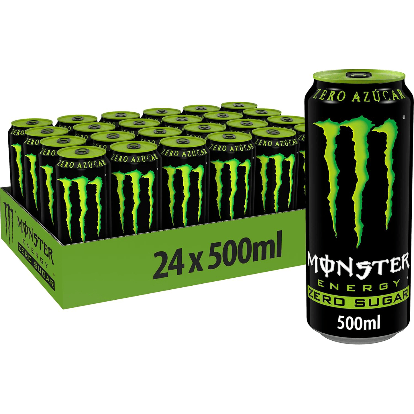 MONSTER ENERGY Bebida Energética, Refresco Energético, Pack 12/24 Latas de 500ml