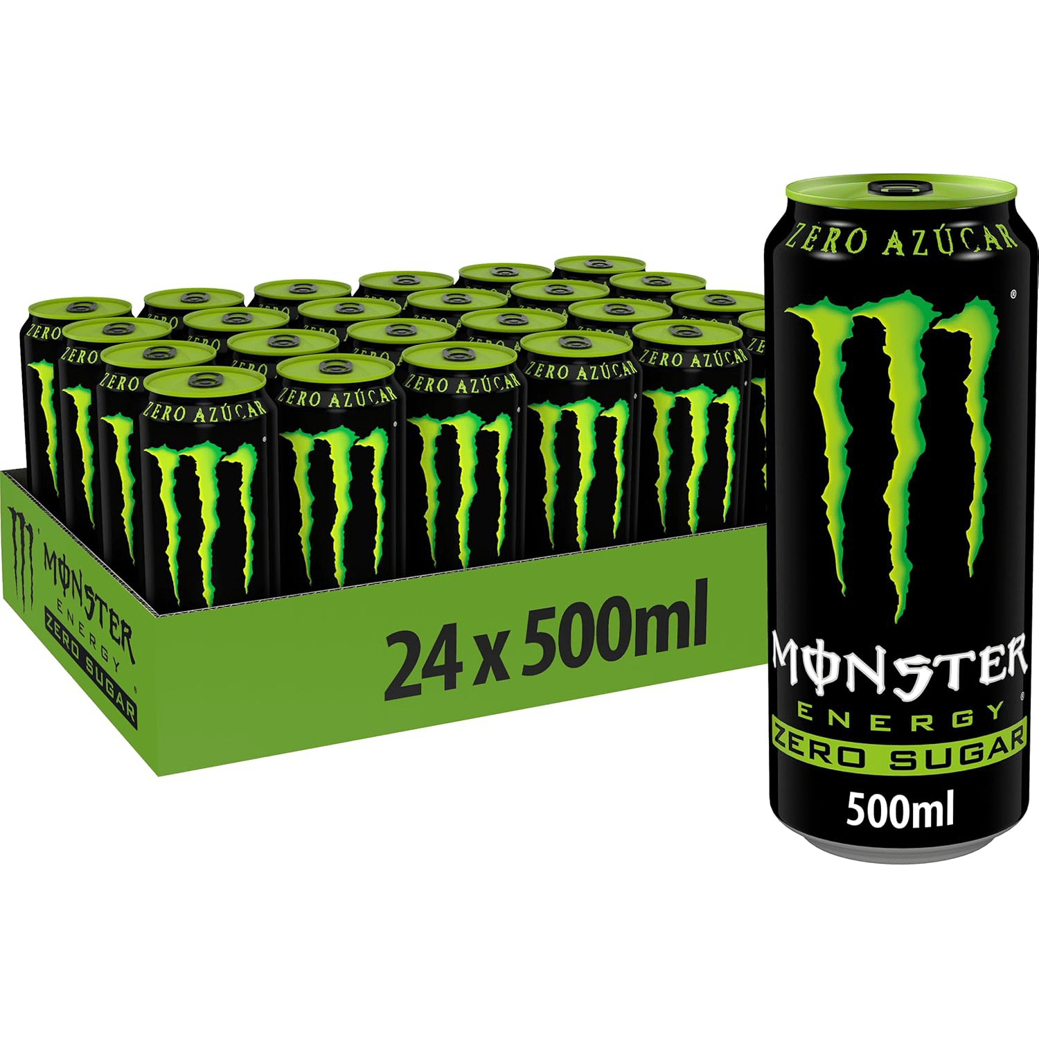 MONSTER ENERGY Bebida Energética, Refresco Energético, Pack 12/24 Latas de 500ml