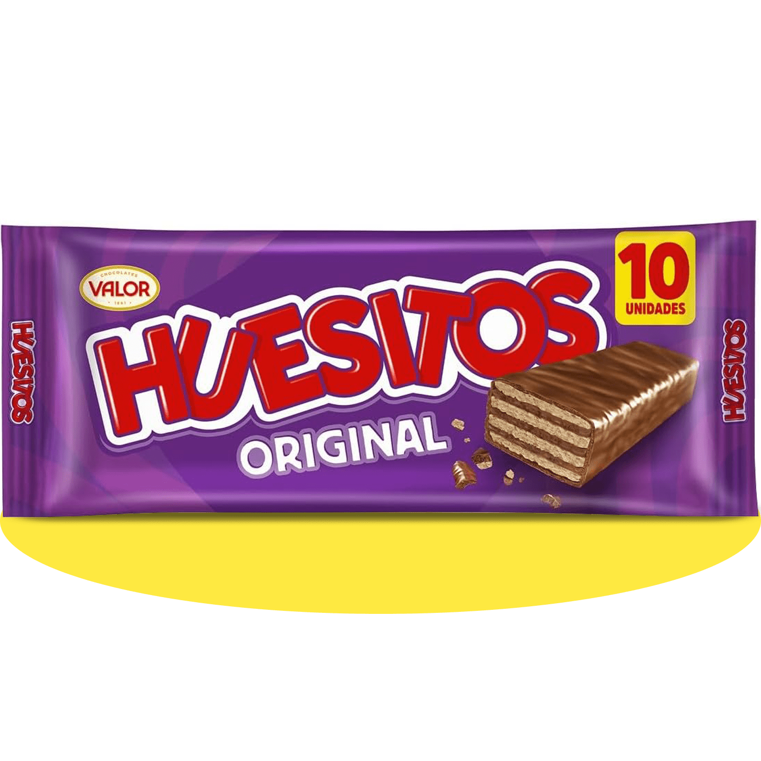 Huesitos Original Pack Ahorro 10 Unidades, Barritas de Barquillo Recubiertas de Chocolate con Leche, Chocolate VALOR, 20g por Barrita, 10 Unidades