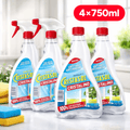 CRISTASOL Cristalino Limpiador para Cristales Líquido en Spray, Para Limpieza de Ventanas, Espejos y Superficies de Vidrio o Cristal Sin Dejar Rastros o Marcas, Pack 2 Pistolas 750ml + 2 Recambios de 750ml, 3L en Total