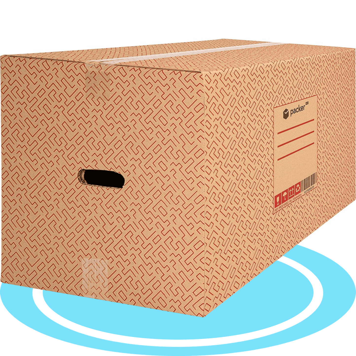 packer PRO Caja Cartón para Mudanzas y Almacenaje Ultra Resistentes con Asas, Fabricadas en Cartón Duro, Ideal para Mudanzas o Almacenaje de Libros y Ropa, Transporte Cómodo y Seguro gracias a las Asas Laterales