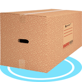 packer PRO Caja Cartón para Mudanzas y Almacenaje Ultra Resistentes con Asas, Fabricadas en Cartón Duro, Ideal para Mudanzas o Almacenaje de Libros y Ropa, Transporte Cómodo y Seguro gracias a las Asas Laterales