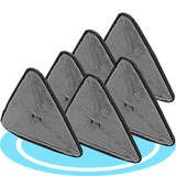 x6 Repuesto Mopa Triangular, Recambio Mopa Triangular de 27 x 27 x 27 cm, Mopas de Limpieza de Suelos, Recambios para Mopa de Fibra Fina y Densa, Limpieza Eficaz y Completa de las Superficies